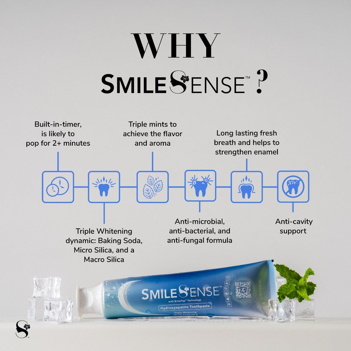 SmileSense™ Hydroxyapatite Toothpaste with BritePop™ Technology